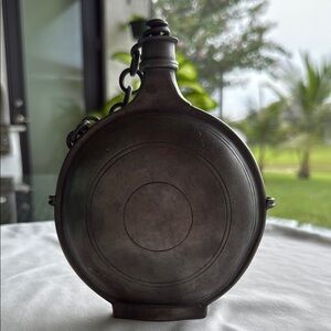 Vintage Pewter Canteen Italian Army. Early 20th Century. GOOD CONDITION.